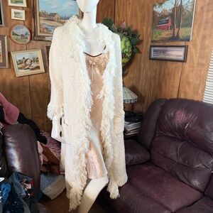 Pilcro Anthropologie Cream Long Knit Cardigan